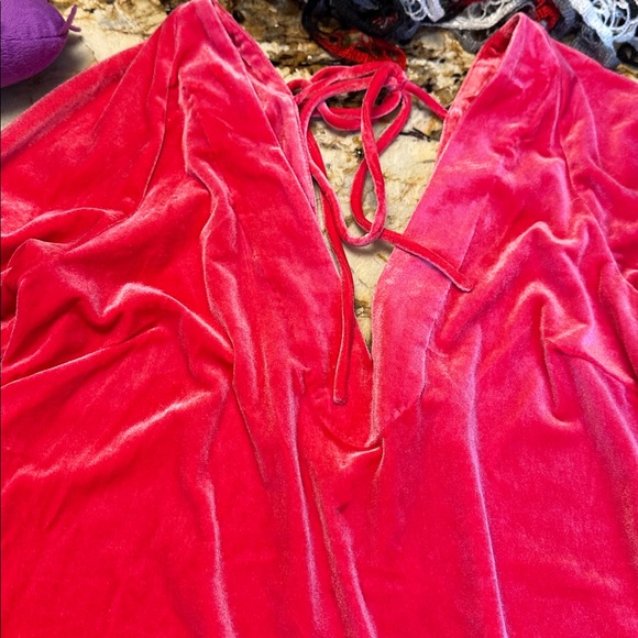 Free People Red Long Sleeve Dress - Picture 3 of 4